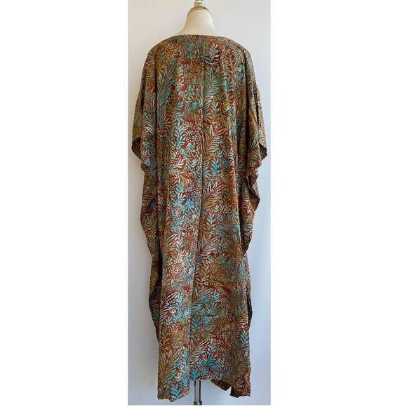 Smithsonian Institution Rayon Colorful Batik Lightweight Kaftan Dress sz M - Picture 3 of 6